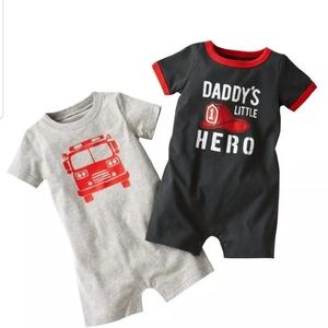 Carter's Two-Pack "DADDY'S LITTLE HERO" Romper Set